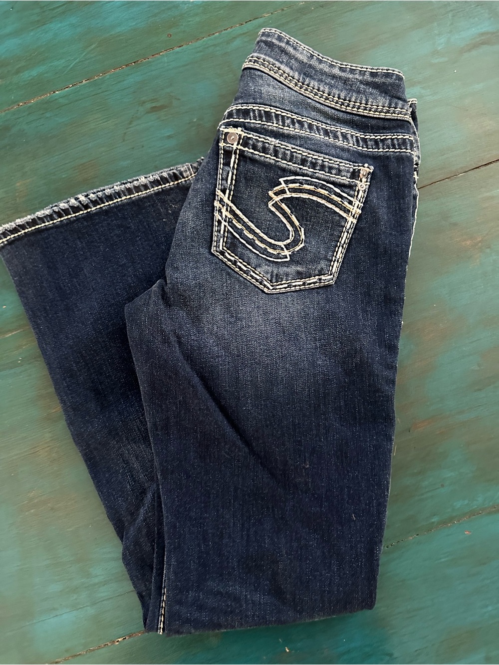 Silver Jeans Dark Blue Straight Leg Women's Jeans
